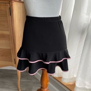 Venus Black and Pink Ruffle Mini Skirt- Size Small